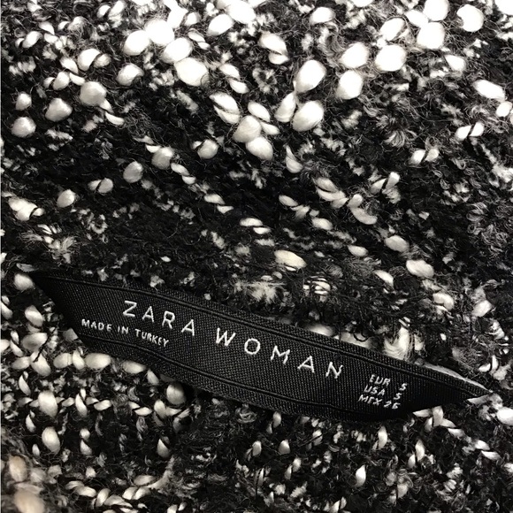 Zara Black and White Plaid sweater/ poncho - Picture 7 of 8